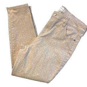 Popsugar High Rise Leopard Print Jeans Light Pink‎ Size 16